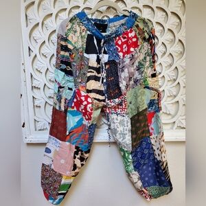 Patchwork Fabric Joggers NWOT S, M, L  Option #4